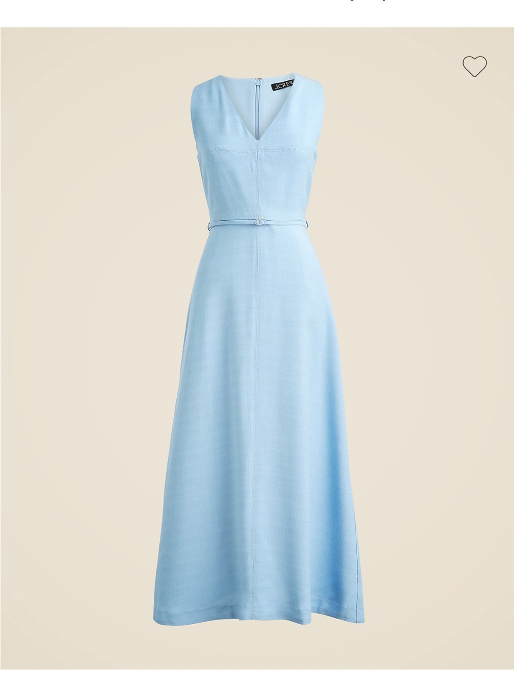 J. Crew Pale Blue V-Neck Belted Midi Dress